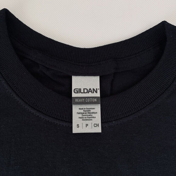 Gildan TShirt Unisex Small Black Plain Blank Solid Short Sleeve Basic Tee Cotton - Picture 2 of 5